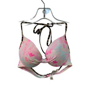 Pink by Victoria’s Secret Bikini Top Tropical Cheetah Print Size XS